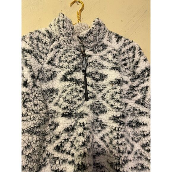 Cozy Sherpa Aztec women’s Pullover sweatshirt sz XXL  Quarter Zip Super Soft - Picture 3 of 7